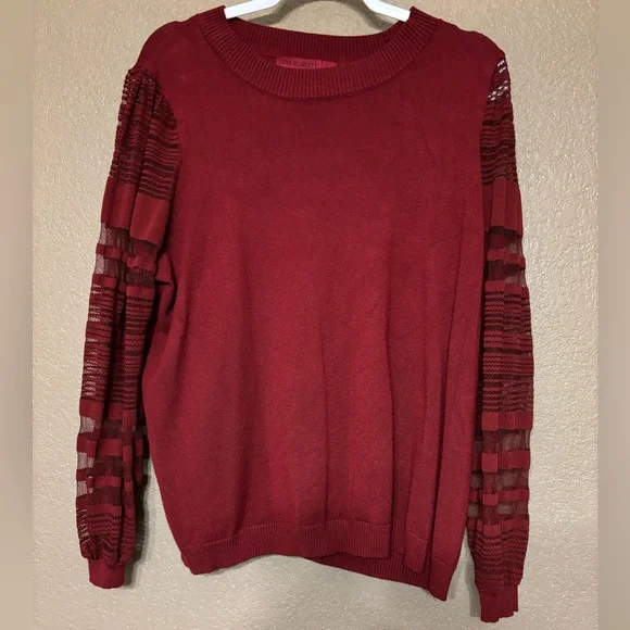 Love Scarlett Burgundy Pullover Sweater 1X - Picture 1 of 6